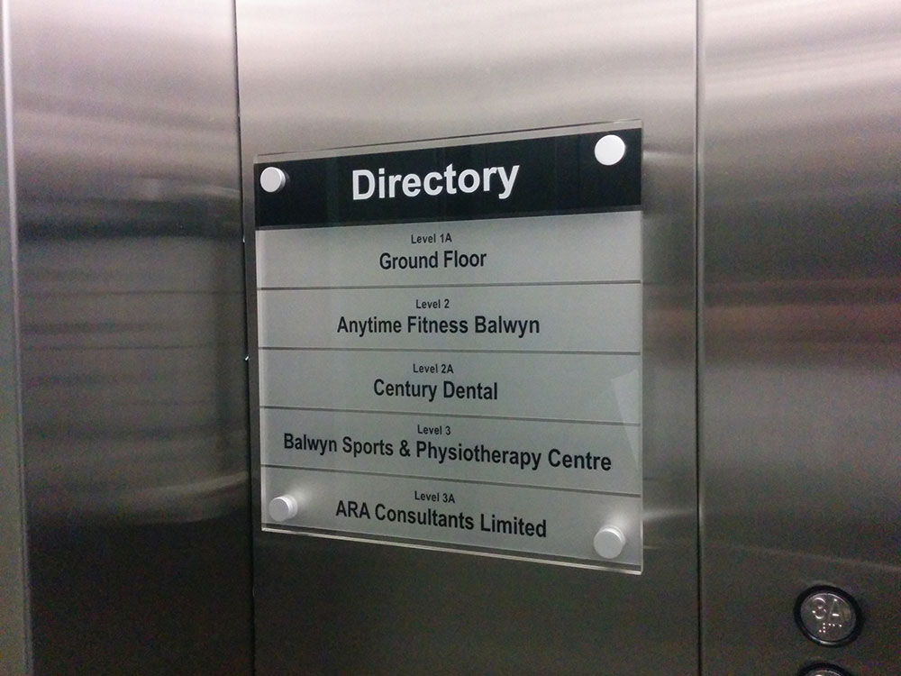 lift directory sign